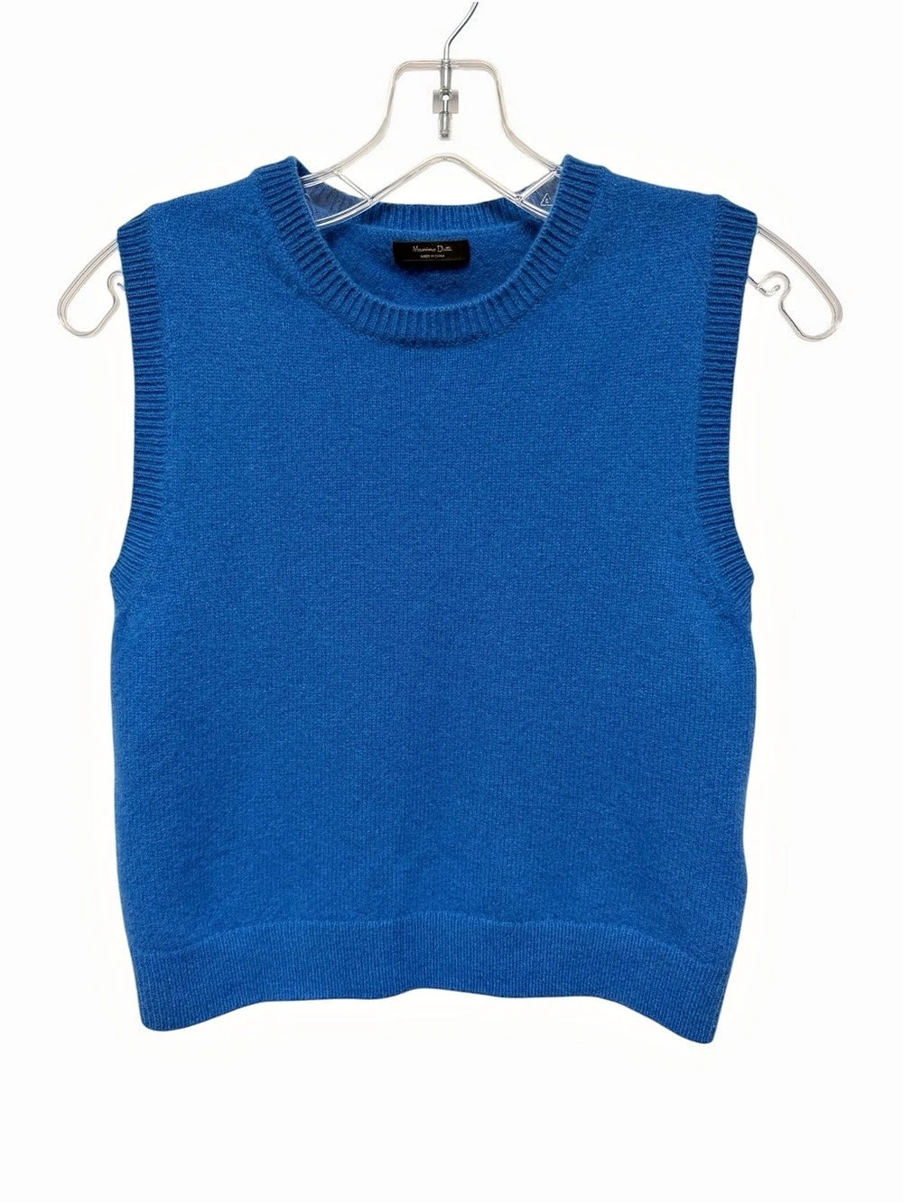 Massimo Dutti Blue Wool Cashmere Blend Sweater Vest Size Small
